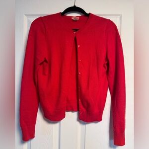 J. Crew Red Cashmere Cardigan